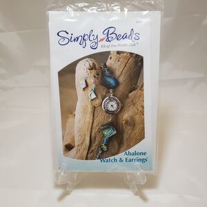 Annie's Simply Beads NIP Abalone Watch & Earrings Kit-of-the-Month Collection